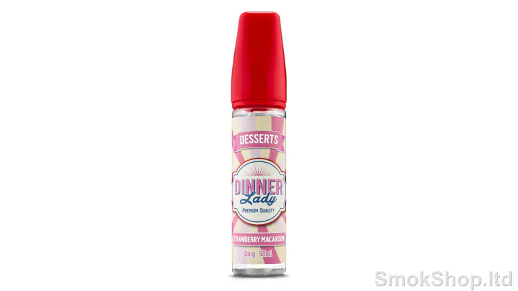Dinner Lady Strawberry Macaron 60 ml - çilek ve macaron aromalı Desserts serisi 60 ml şişe (50 ml shortfill)