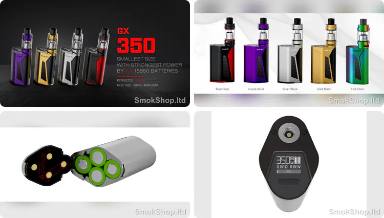 Smok GX350 - 4 adet 18650 pil ile 350W güç, kompakt gövde, OLED ekran ve renk seçenekleri