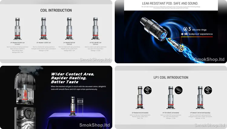 SMOK LP1 1.2 coil - LP1 coil tanıtımı, 3 silikon halkalı sızdırmaz kartuş ve mesh ısıtma yapısı
