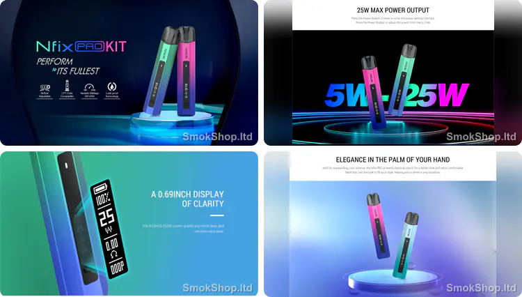 SMOK Nfix Pro - 5-25W güç, 0.69 inç OLED ekran ve ince şık tasarım