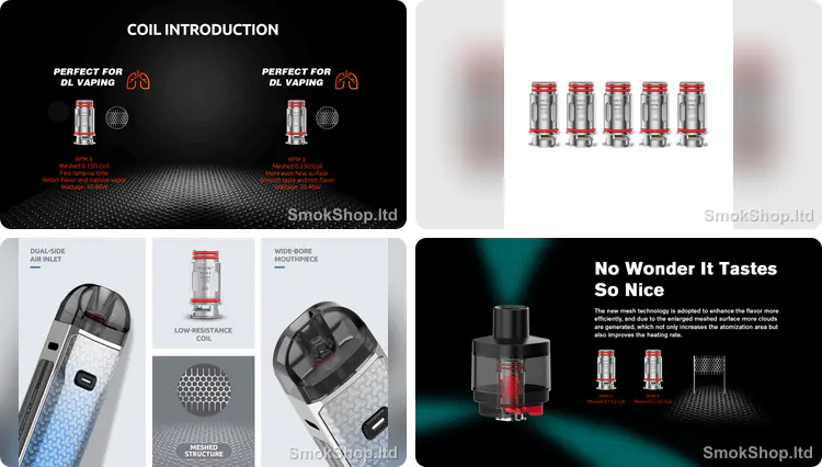 Smok Nord 5 Coil - RPM 3 Meshed 0.15Ω ve 0.23Ω coil, mesh yapı ve yoğun aroma