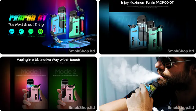 Smok PROPOD GT - yenilikçi tasarım, iki modlu RGB aydınlatma efekti ve kolay çekişle kullanım