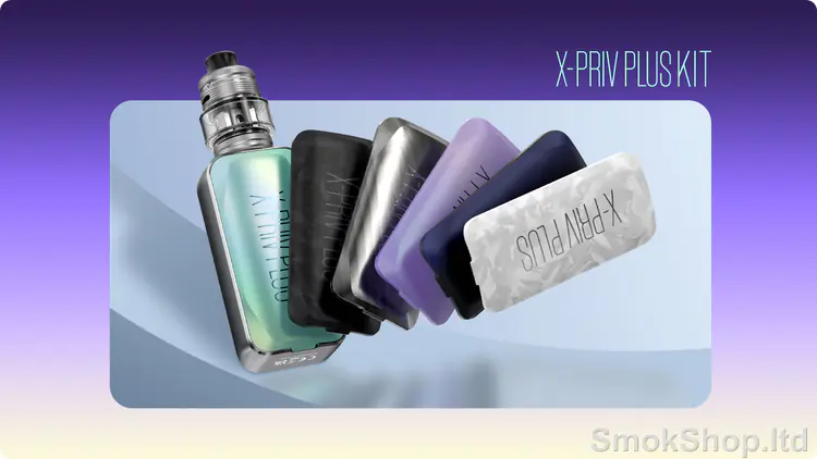 SMOK X-Priv Plus kit renk seçenekleri ve ergonomik gövde tasarımı