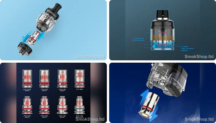 Vaporesso GTX Coil - GTX Tank 18 ve pod kartuşlara coil takımı, GTX direnç seçenekleri