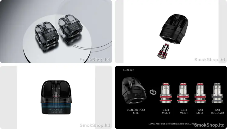 Vaporesso LUXE XR Boş Kartuş MTL - 5 ml pod, değiştirilebilir GTX coil, SSS sızdırmaz yapı ve MTL coil uyumu