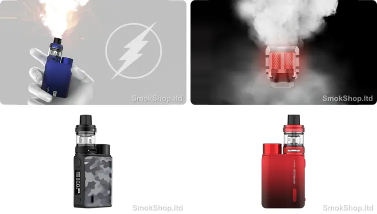 Vaporesso Swag 2 - 0.001 sn anında ateşleme, GT4 mesh coil uyumu, Camo Grey ve Red renk seçenekleri