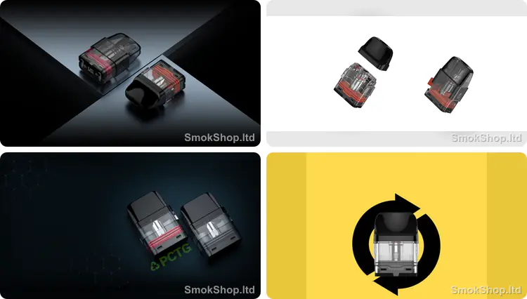 Vaporesso XROS 4 0.8 Ohm COREX 2.0 Kartuş - şeffaf kartuş tasarımı, kartuş iç yapısı, PCTG gövde ve XROS cihaz uyumu