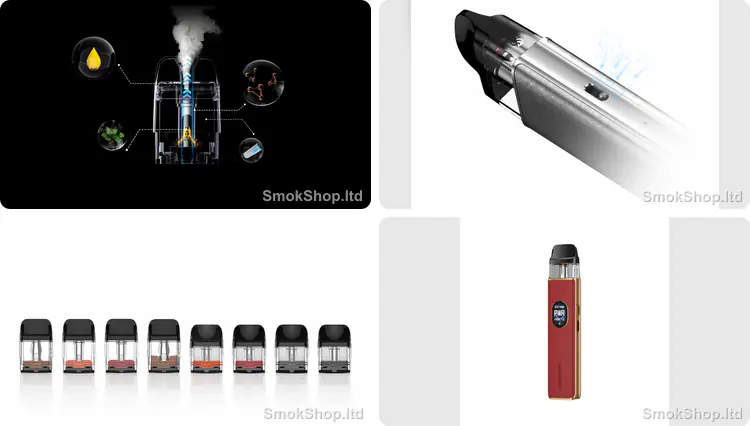Vaporesso XROS 5 Leather Edition - COREX 3.0 kartuş, ayarlanabilir hava akışı, XROS kartuş uyumu ve kırmızı deri gövde