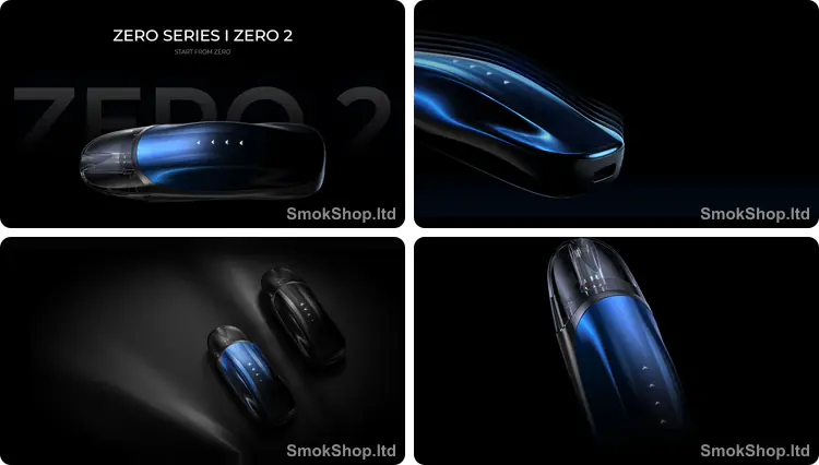 Vaporesso Zero 2 - fütüristik akıcı tasarım, Radiant Cosmos IML yüzey, Dynamic Tidal Light pil göstergesi ve 800mAh kompakt gövde