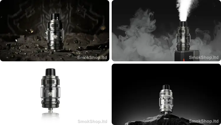 Voopoo Tank UForce-L: paslanmaz çelik ve cam gövde, mod üzerinde yoğun buhar ve gümüş renk seçeneği