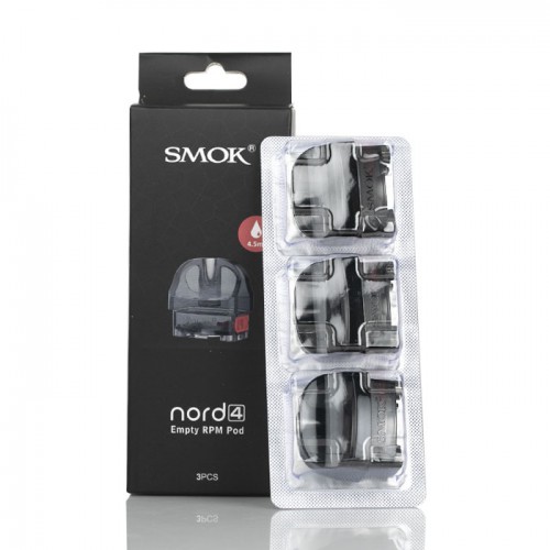 Smok Nord 4 Kartuş 3'lü paket - 4.5 ml boş RPM pod kutusu ve blisterdeki üç kartuş