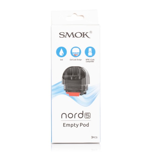 SMOK Nord 5 Pod Kartuş 3'lü paket - 5 ml boş pod kutusu, coil kilidi ve RPM 3 coil uyumu